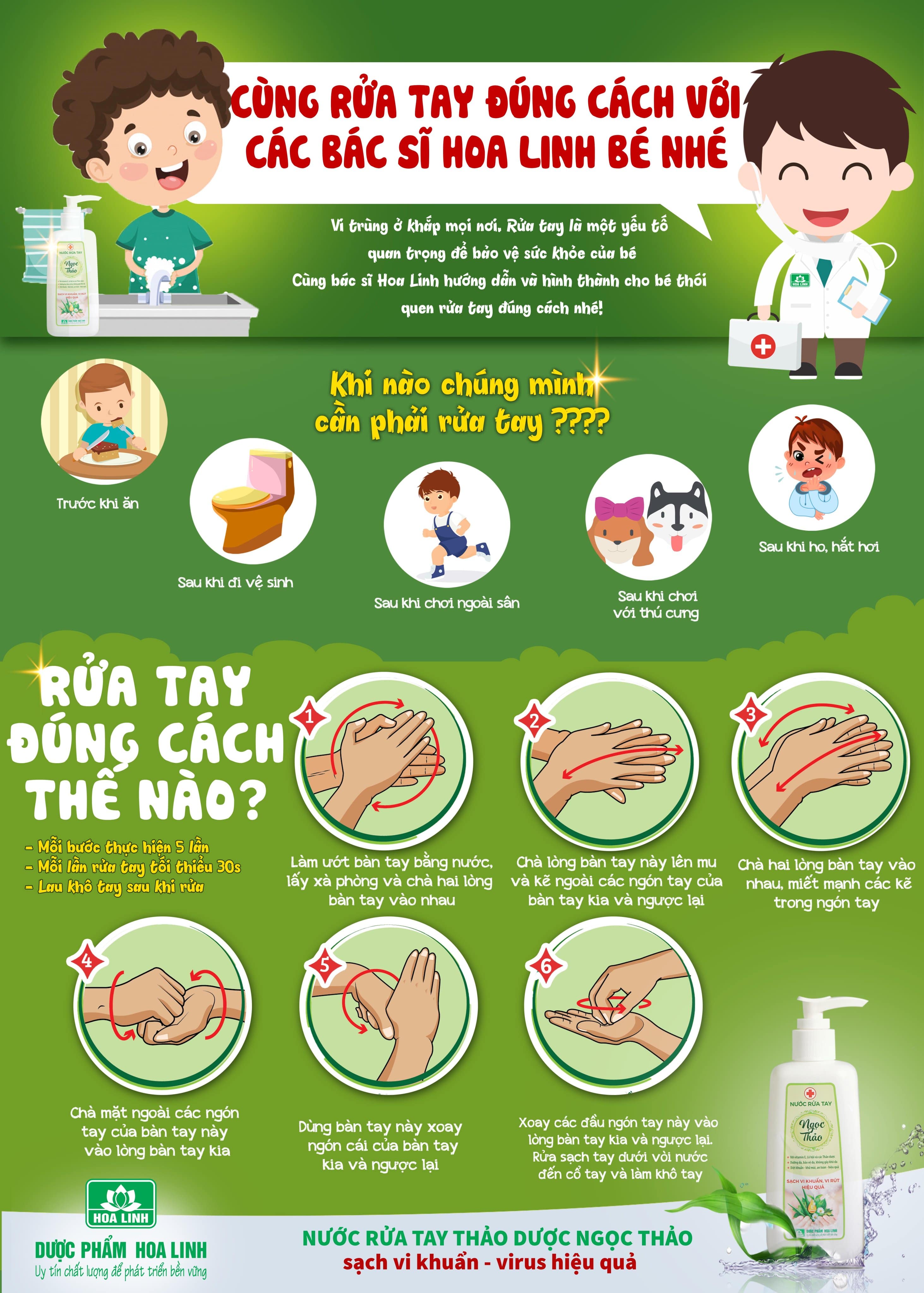 Poster hướng dẫn về các bước rửa tay đúng cách được phát tặng cho trường học