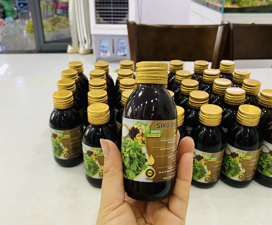 Siro húng chanh, quất, rau diếp cá, đường phèn